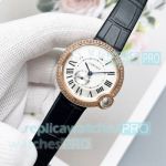 Copy Cartier Ballon Blanc de Lady Watches Rose Gold Diamond-set